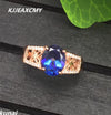 KJJEAXCMY Fine jewelry Multicolored jewelry 925 silver inlay natural Tanzanite Topaz Ring simple wholesale female models-JewelryKorner