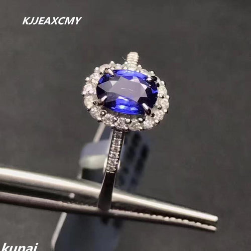 KJJEAXCMY Fine jewelry Multicolored jewelry wholesale 925 Sterling Silver Ring Silver Inlay Tanzania color Topaz Ring-JewelryKorner