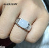KJJEAXCMY Fine jewelry Natural Hetian Yuhang wholesale wholesale succulent white jade ring 925 sterling silver live mouth-JewelryKorner