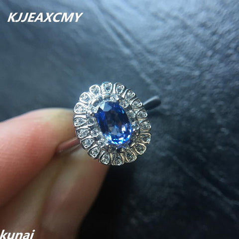 KJJEAXCMY Fine jewelry Wholesale 925 silver inlay natural Topaz Ring women's natural Tanzanite ring female models-JewelryKorner
