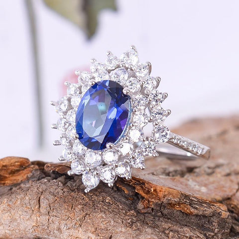 KJJEAXCMY Fine jewelry Wholesale 925 Sterling Silver Ring girls multicolored jewelry silver inlay natural Tanzanite color Topaz-JewelryKorner