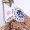 KJJEAXCMY Fine jewelry Wholesale 925 Sterling Silver Ring girls multicolored jewelry silver inlay natural Tanzanite color Topaz-JewelryKorner