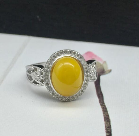KJJEAXCMY Fine jewelry Wholesale colorful jewelry, hand ornaments, 925 silver inlaid natural topaz, pith ring, female models-JewelryKorner