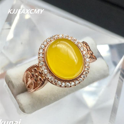 KJJEAXCMY Fine jewelry Wholesale colorful jewelry, hand ornaments, 925 silver inlaid natural topaz, pith ring, female models-JewelryKorner