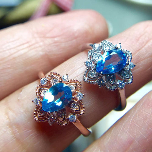KJJEAXCMY Fine jewelry Women's wholesale jewelry color jewelry 925 silver inlay natural Topaz Ring-JewelryKorner