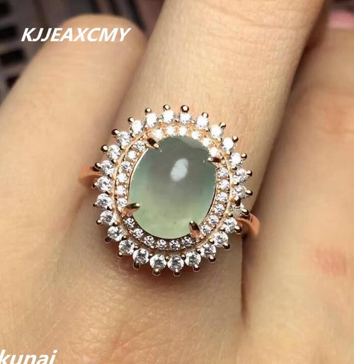 KJJEAXCMY Fine jewelry,Multicolored jewelry 925 silver inlay natural jade mouth Ring Platinum Plated beautiful women-JewelryKorner