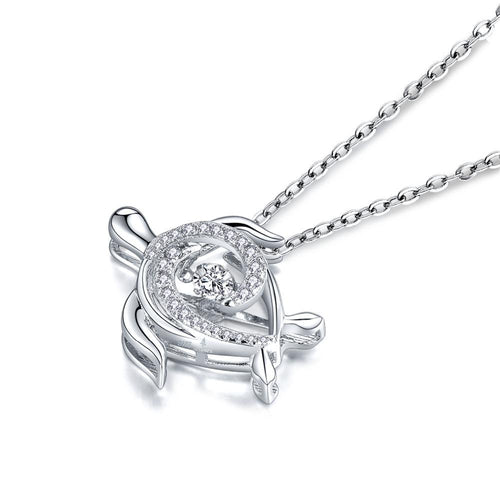 Personalized 925 Sterling Silver Women Necklace Pendants for Women Dancing Natural Stone Best Friend Gift-JewelryKorner