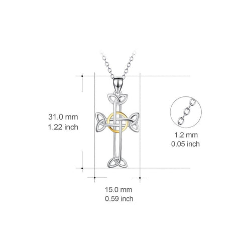 YAFEINI 925 Sterling Silver Cross Pendant Lucky Knot Pendants Necklaces Fashion Jewelry For Women PYX0307-JewelryKorner