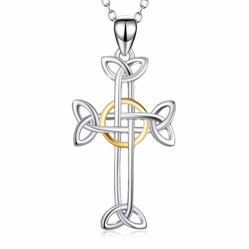 YAFEINI 925 Sterling Silver Cross Pendant Lucky Knot Pendants Necklaces Fashion Jewelry For Women PYX0307-JewelryKorner