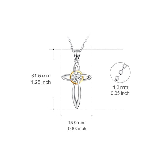 YAFEINI 925 Sterling Silver Cross Pendants Necklaces Lucky Knot Necklace Fashion Jewelry For Women PYX0306-JewelryKorner