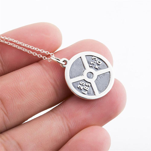 YAFEINIWholesale New 925 Sterling Silver Necklace Fine Jewelry 25LBS 11.3KG Weight Plate Round Pendant Necklace Vintage GNX8776-JewelryKorner