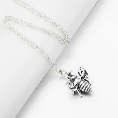 YAFINI Wholesale Bee Charms Jewelry 925 Sterling Silver 3D Bumble Bee Necklace Antique Silver Women Pendant Necklace GNX8770-JewelryKorner
