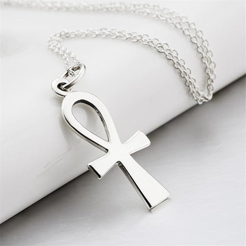 YFN Wholesale Egyptian Ankh Charms 925 Sterling Silver Cross Pendants Necklaces with Rolo Chain Fashion Jewelry Collares GNX8769-JewelryKorner