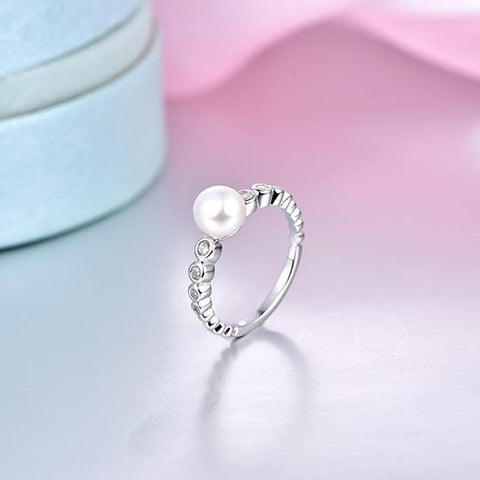 YL 925 Sterling Silver Wedding Rings for Women Engagement with Natural Freshwater Pearl Wholesale Fine Jewelry-JewelryKorner