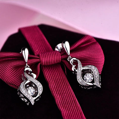 YL Dancing Topaz Stone 925 Sterling Silver Infinity Drop Earrings Long Hanging Earrings for Women Wedding Engagement Jewelry-JewelryKorner