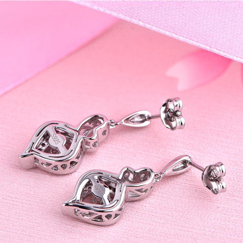 YL Dancing Topaz Stone 925 Sterling Silver Infinity Drop Earrings Long Hanging Earrings for Women Wedding Engagement Jewelry-JewelryKorner