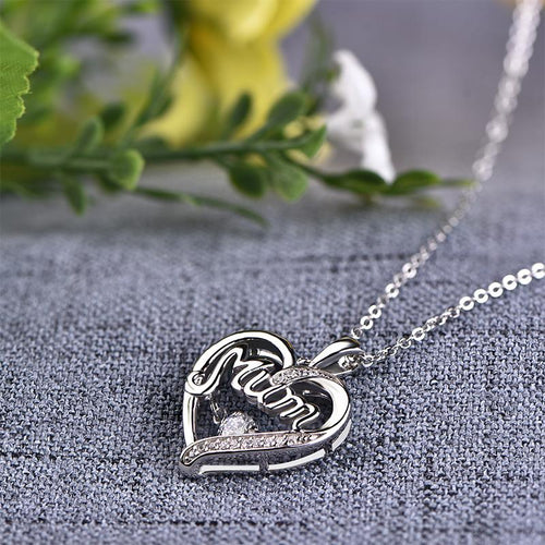 YL Heart-Shaped 925 Sterling Silver Initial Necklaces Pendant Best Gift for Mom Dance Stone Fine Jewelry Mother's Day Gift-JewelryKorner