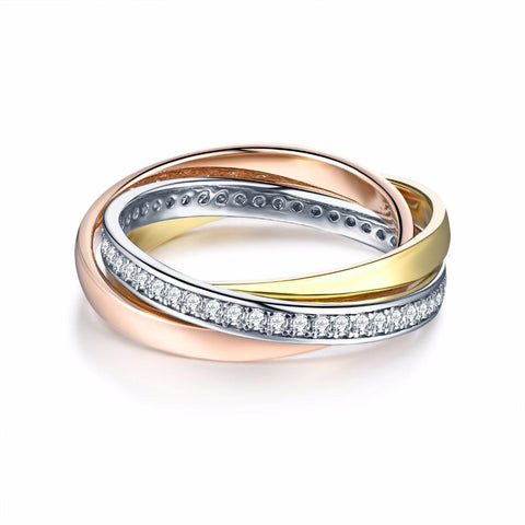 YL Silver 925 Sterling Silver Rose Gold Set of Rings Men Women Fine Jewelry Wedding Gold Jewelry-JewelryKorner