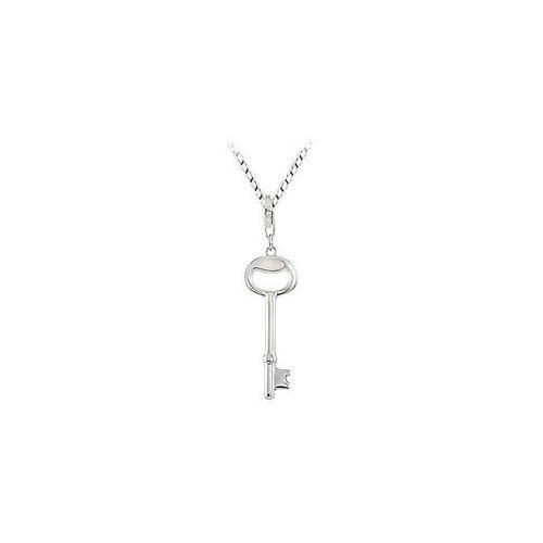 Key Design Charm Pendant : .925 Sterling Silver - 28.75 X 11.45 MM-JewelryKorner-com