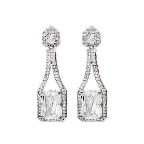 Love At First Glance - The Diamond Crystal Bridal Earrings-JewelryKorner-com