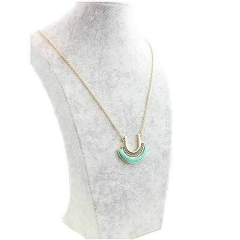 Love U To The Moon Long Turquoise Necklace-JewelryKorner-com