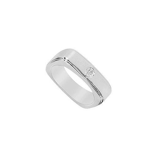 Mens Diamond Ring : 14K White Gold - 0.15 CT Diamonds-JewelryKorner-com