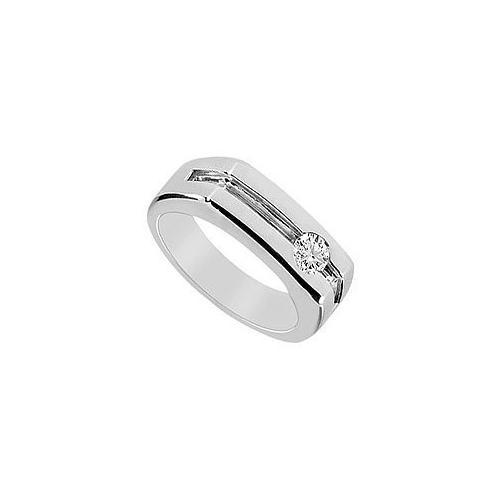 Mens Diamond Ring : 14K White Gold - 0.33 CT Diamonds-JewelryKorner-com