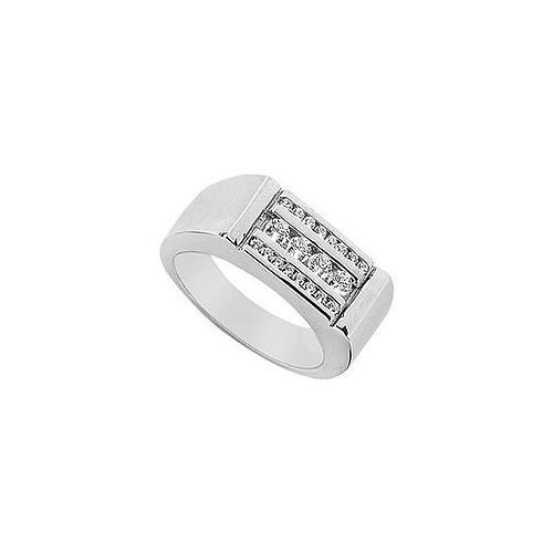 Mens Diamond Ring : 14K White Gold - 0.35 CT Diamonds-JewelryKorner-com