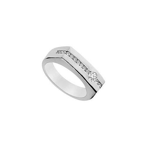 Mens Diamond Ring : 14K White Gold - 0.55 CT Diamonds-JewelryKorner-com
