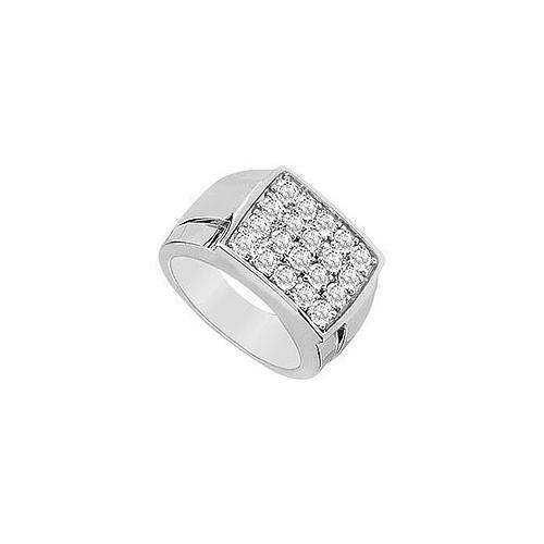 Mens Diamond Ring : 14K White Gold - 0.60 CT Diamonds-JewelryKorner-com