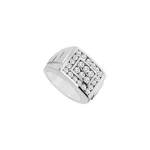 Mens Diamond Ring : 14K White Gold - 0.75 CT Diamonds-JewelryKorner-com