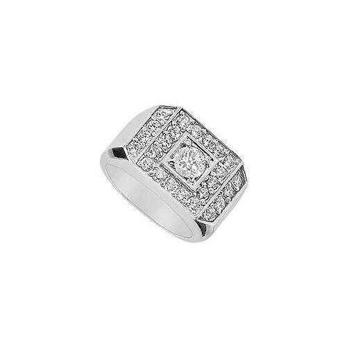 Mens Diamond Ring : 14K White Gold - 1.00 CT Diamonds-JewelryKorner-com