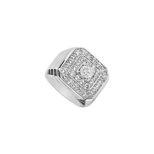 Mens Diamond Ring : 14K White Gold - 1.30 CT Diamonds-JewelryKorner-com