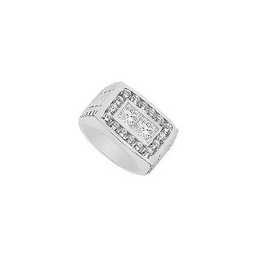 Mens Diamond Ring : 14K White Gold - 1.50 CT Diamonds-JewelryKorner-com