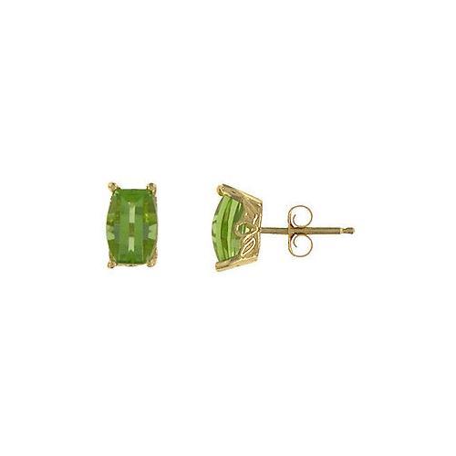 Peridot Earrings : 14K Yellow Gold - 1.00 CT TGW-JewelryKorner-com