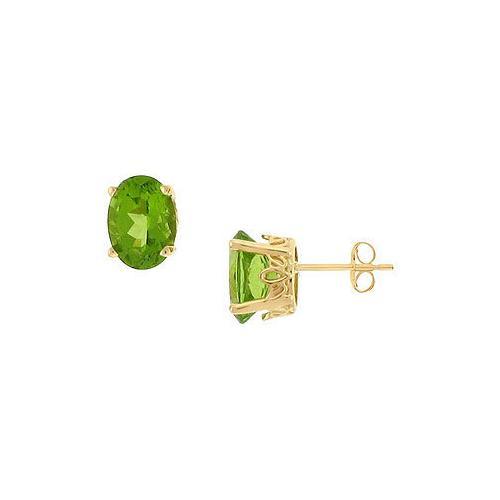 Peridot Earrings : 14K Yellow Gold - 2.00 CT TGW-JewelryKorner-com