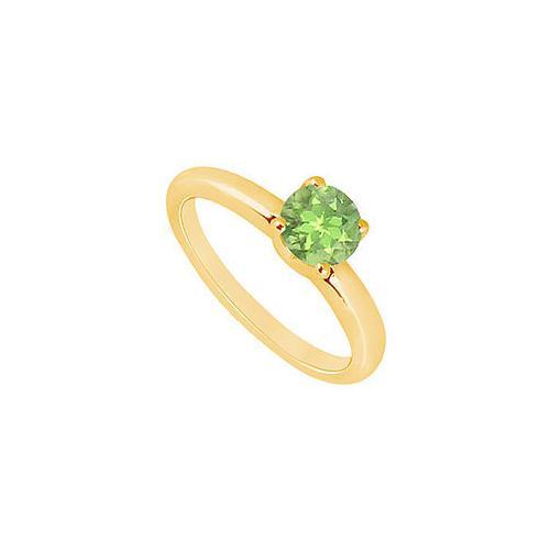 Peridot Ring : 14K Yellow Gold - 1.00 CT TGW-JewelryKorner-com
