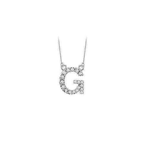 Petite Baby Charm Cubic Zirconia G Initial Pendant : .925 Sterling Silver - 0.25 CT TGW-JewelryKorner-com