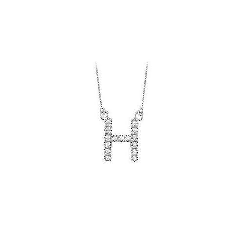 Petite Baby Charm Cubic Zirconia H Initial Pendant : .925 Sterling Silver - 0.25 CT TGW-JewelryKorner-com