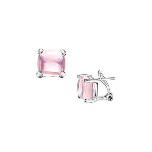 Pink Chalcedony Earrings : 14K White Gold - 10.00 CT TGW-JewelryKorner-com