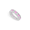 Pink Sapphire and Diamond Eternity Band : 14K White Gold  4.00 CT TGW-JewelryKorner-com