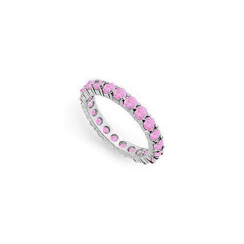 Pink Sapphire Eternity Band : 14K White Gold  2.00 CT TGW-JewelryKorner-com
