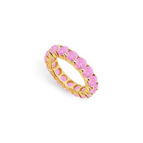 Pink Sapphire Eternity Band : 14K White Gold  5.00 CT TGW-JewelryKorner-com