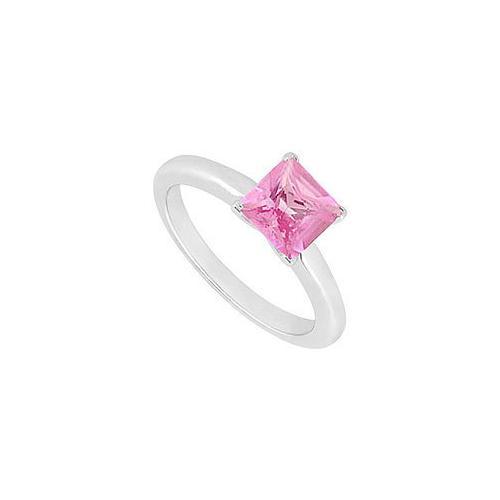 Pink Sapphire Ring : 14K White Gold - 0.75 CT TGW-JewelryKorner-com
