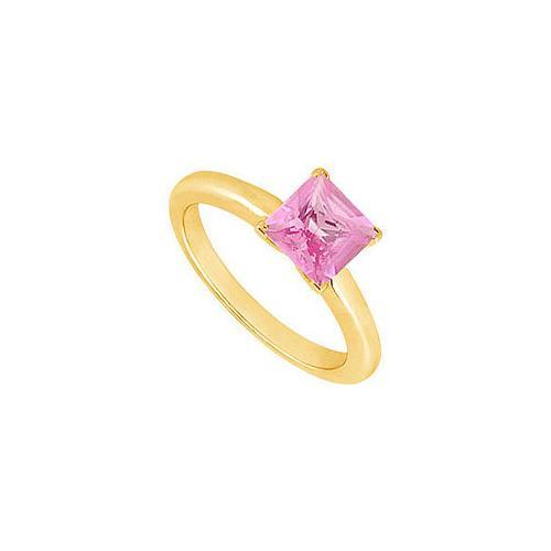 Pink Sapphire Ring : 14K Yellow Gold - 0.75 CT TGW-JewelryKorner-com