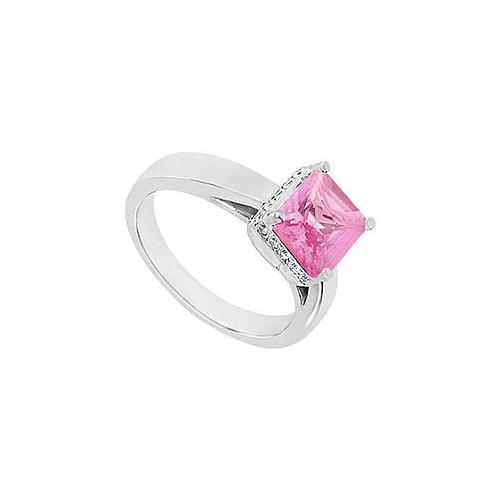 Pink Topaz and Diamond Ring : 14K White Gold - 1.00 CT TGW-JewelryKorner-com