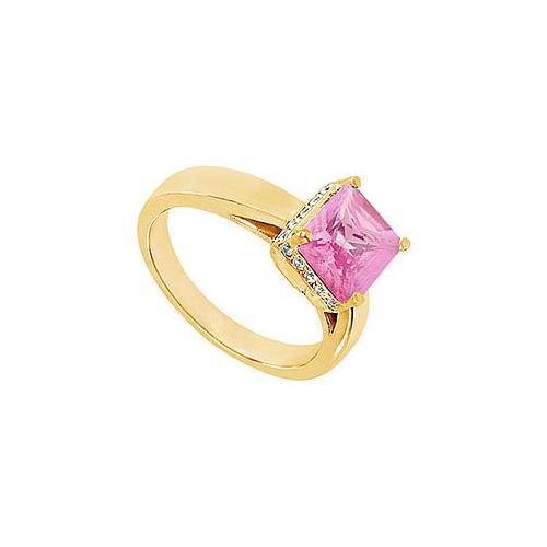 Pink Topaz and Diamond Ring : 14K Yellow Gold - 1.00 CT TGW-JewelryKorner-com