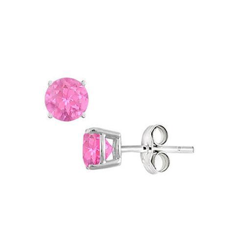 Pink Topaz Stud Earrings in Sterling Silver 2.00 CT TGW-JewelryKorner-com