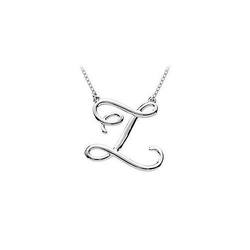 Plain Letter Z Script Pendant - .925 Sterling Silver-JewelryKorner-com