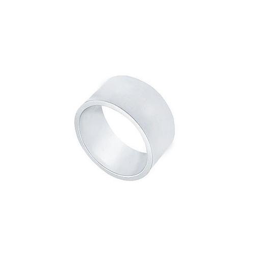 Platinum 10MM Flat Non-Comfort Fit Wedding Band-JewelryKorner-com